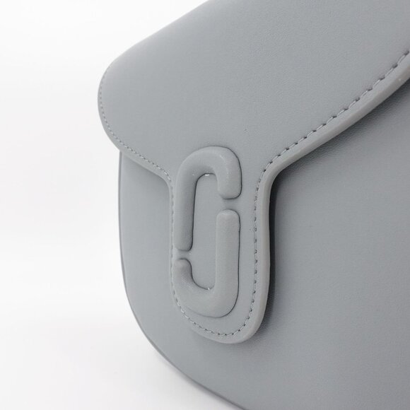 Marc Jacobs Women's The Messenger Saddle Bag Small In Leather Gray OS - Picture 8 of 14